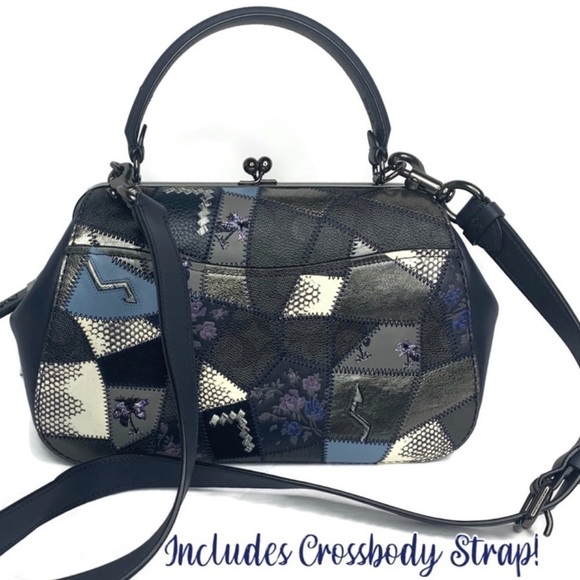 💙Coach Patchwork Leather Frame 1941 Kisslock Bag - Picture 4 of 8